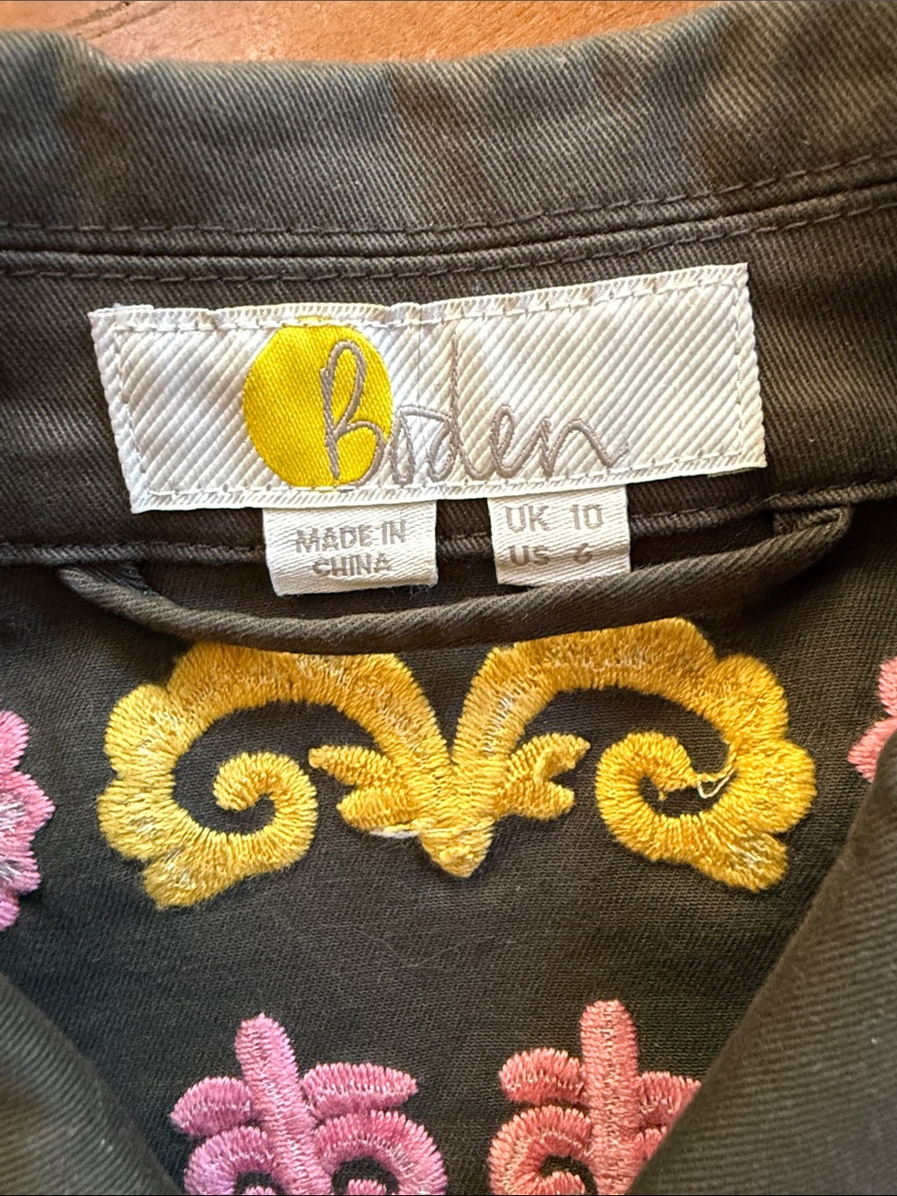 Boden Olive Green Embroidered Utility Jacket - Picture 8 of 10